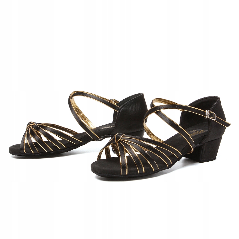 BUTY DO TAŃCA TANECZNE LATINO SALSA 3cm WYSTĘPOWE Model 602 - BLACK GOLD - 3cm