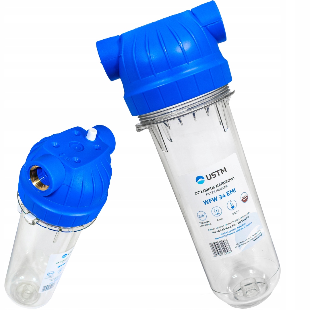 FILTR DO WODY KORPUS NARUROWY OBUDOWA FILTRA 10'' EMI 3/4" GW DO DOMU USTM