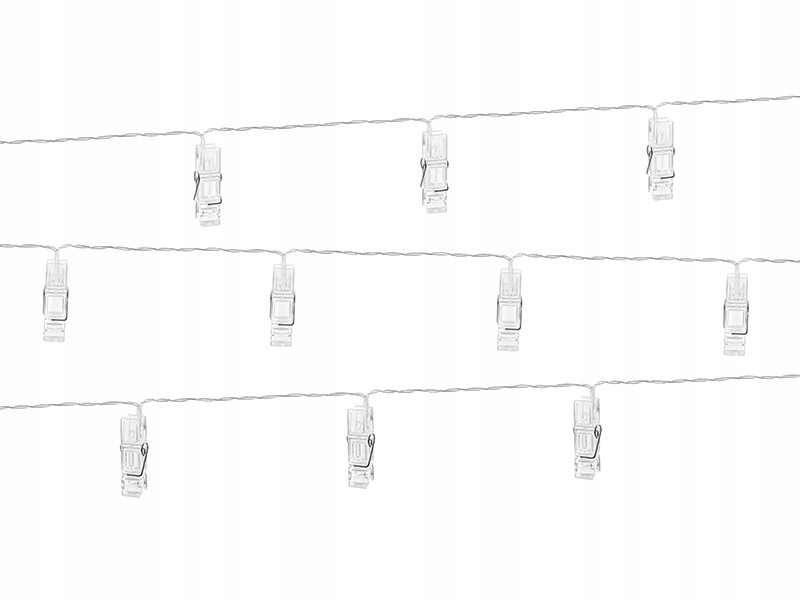 

Lampki Led klamerki, bezbarwne, 1,4m