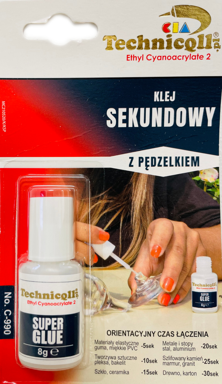 Klej Sekundowy Z Pędzelkiem C-990 Technicqll 8g