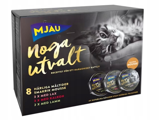 Mjau mus dla kota łosoś/indyk/jagnięcina 8x85g