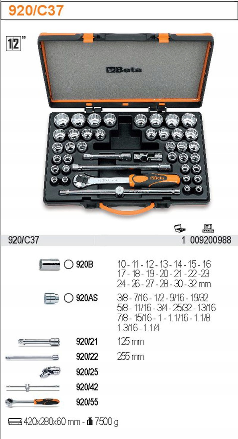ZESTAW NASADEK Beta 920/C37 EAN (GTIN) 8014230106793