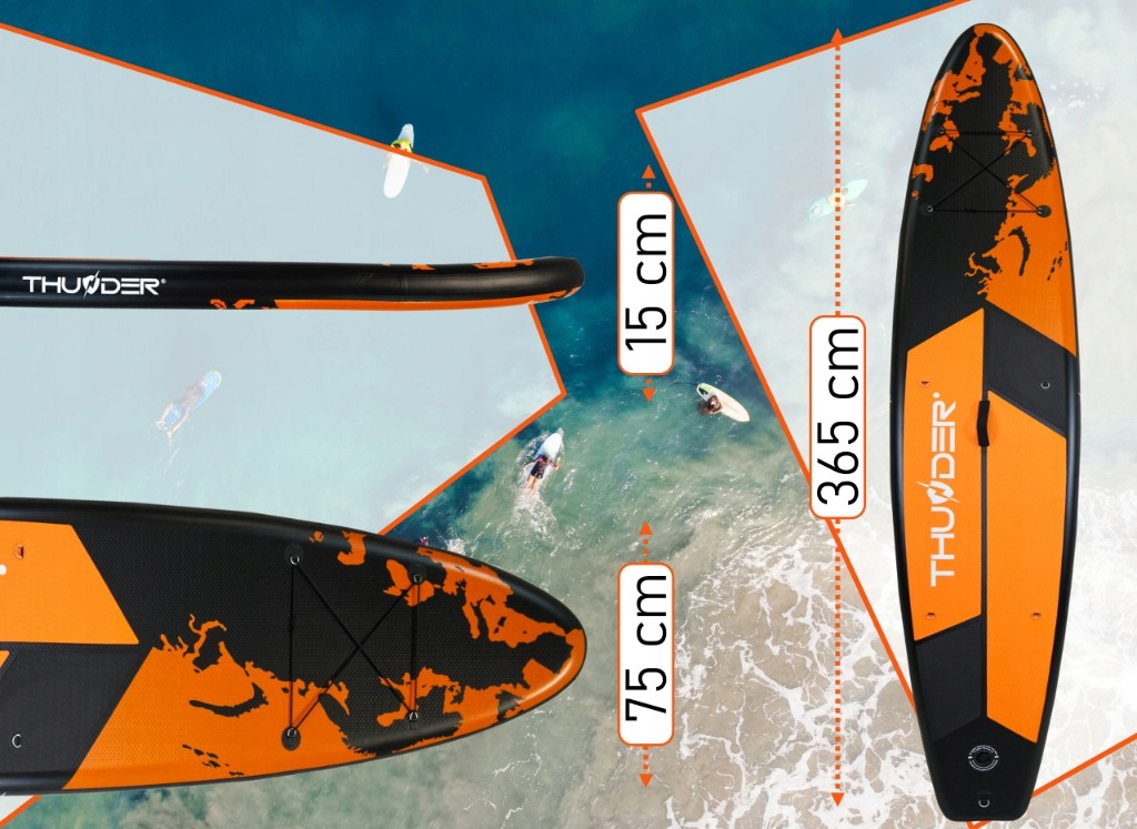 Deska SUP 365CM paddle board do pompowania plecak + wiosło Thunder Stan opakowania oryginalne