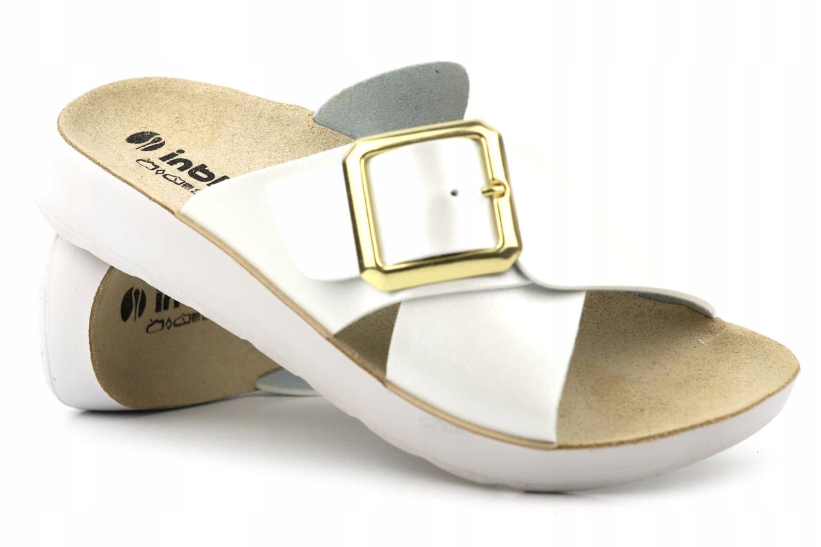 KLAPKI DAMSKIE INBLU AG-07 CZARNE Z KLAMRĄ KOMFORT