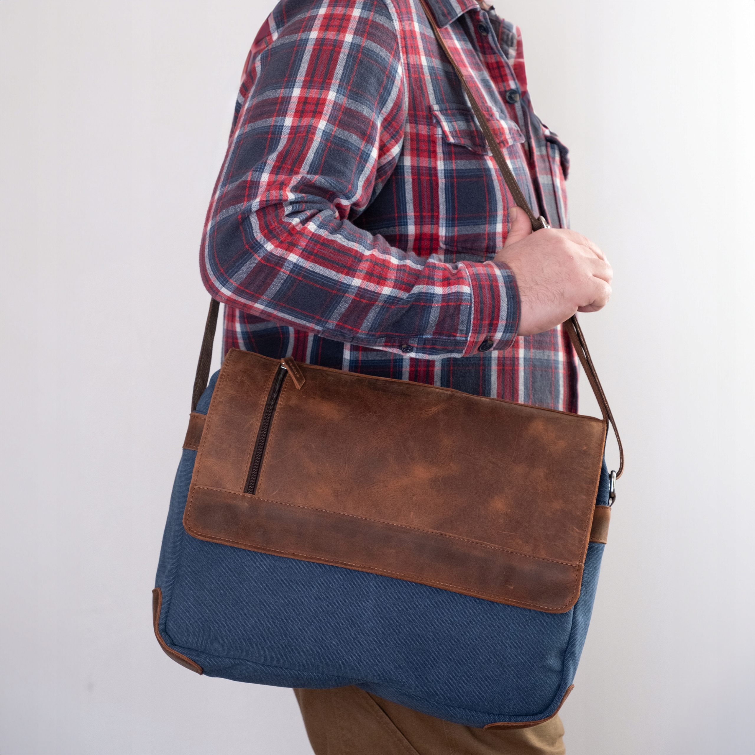Pánská studentská taška s klopou Vintage Retro, látková Belveder BV17KNN