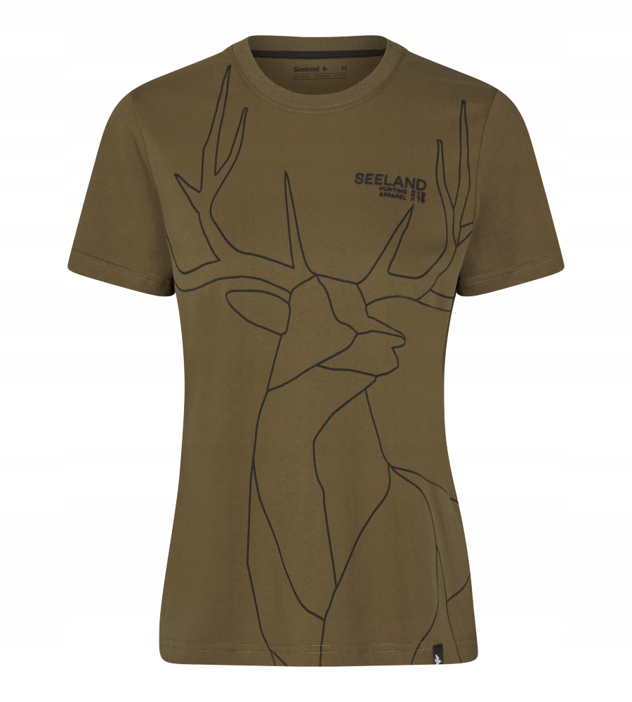 Dámské tričko Seeland Deer On Line Military Olive -XL