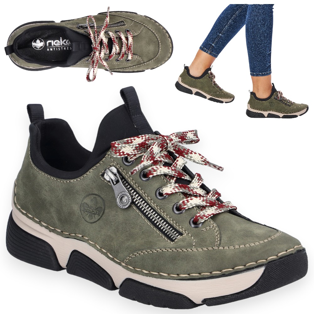 41 Rieker Dámské polobotky Pohodlné Černé Sportovní Tenisky Jarní Módní