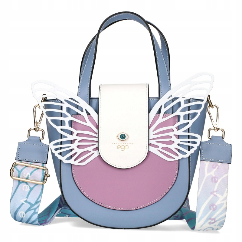 Ego Dámská Kabelka Kufřík Odnímatelná Křídla Přírodní Kůže Krabička S Logem