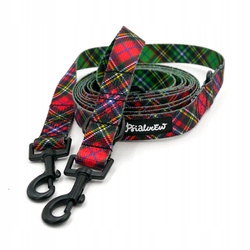 Smycz Dla Psa Przepinana w szkocką kratę Tartan Psiakrew 220 cm
