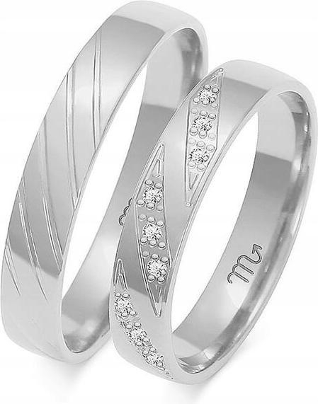 Svatební snubní prsten z bílého zlata 585, 17 18 19, jedinečný vzor gravírování 14k