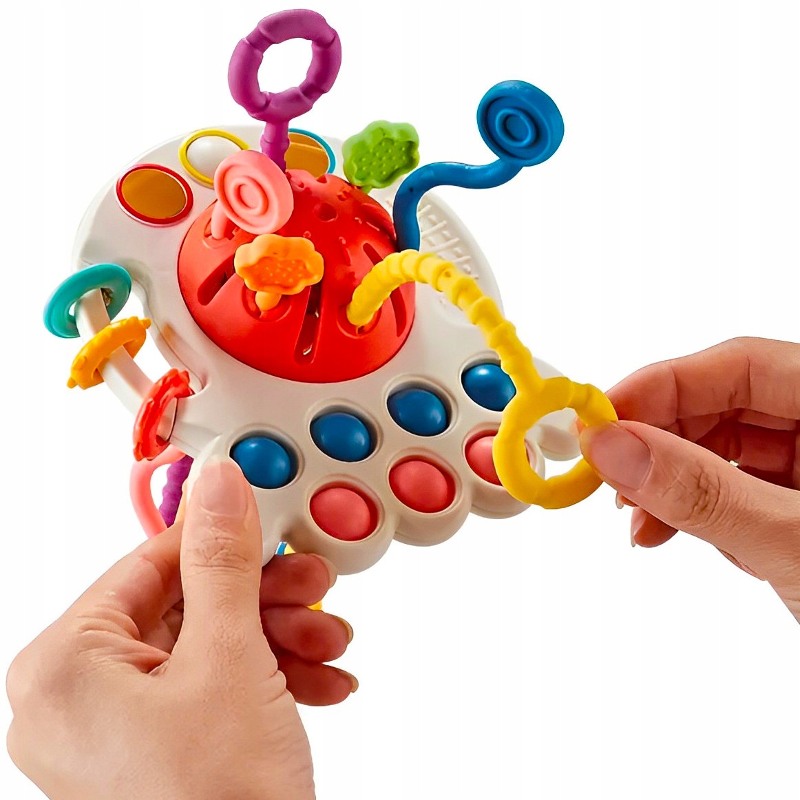 ZABAWKA SENSORYCZNA GRYZAK GRZECHOTKA MONTESSORI Wiek dziecka 12 m +