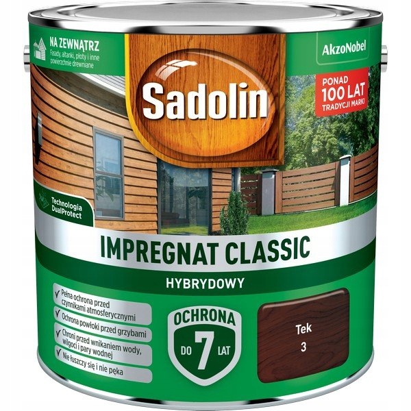 Impregnat do drewna Sadolin Classic hybrydowy Tek Teak Tik 2,5L