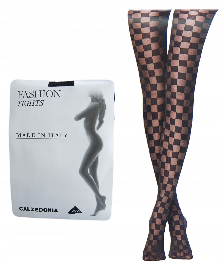 

Calzedonia rajstopy czarne szachownica 3/4 M/L