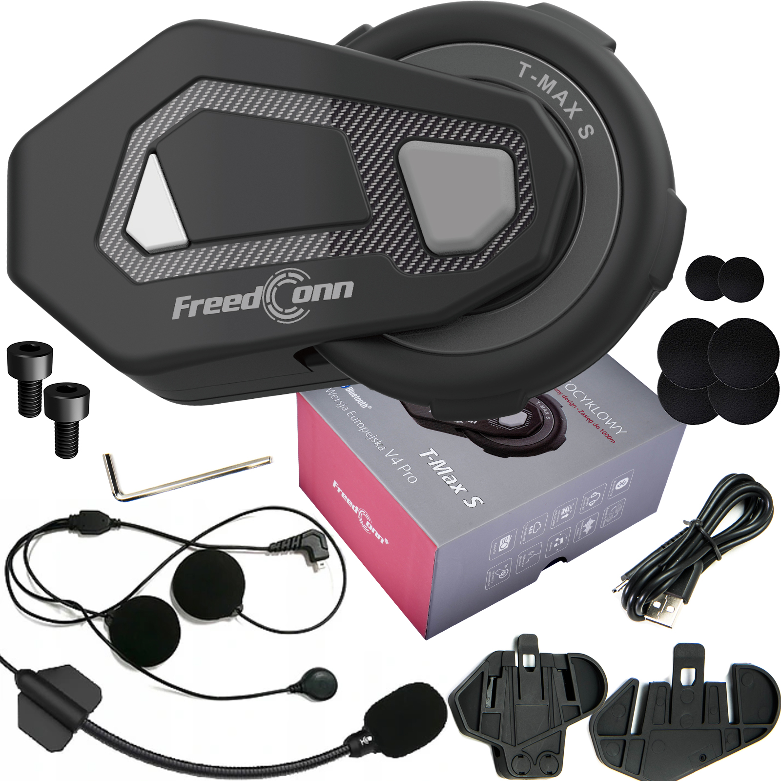 

Interkom Bluetooth T-max S V4 Pro 1 kask Po Polsku