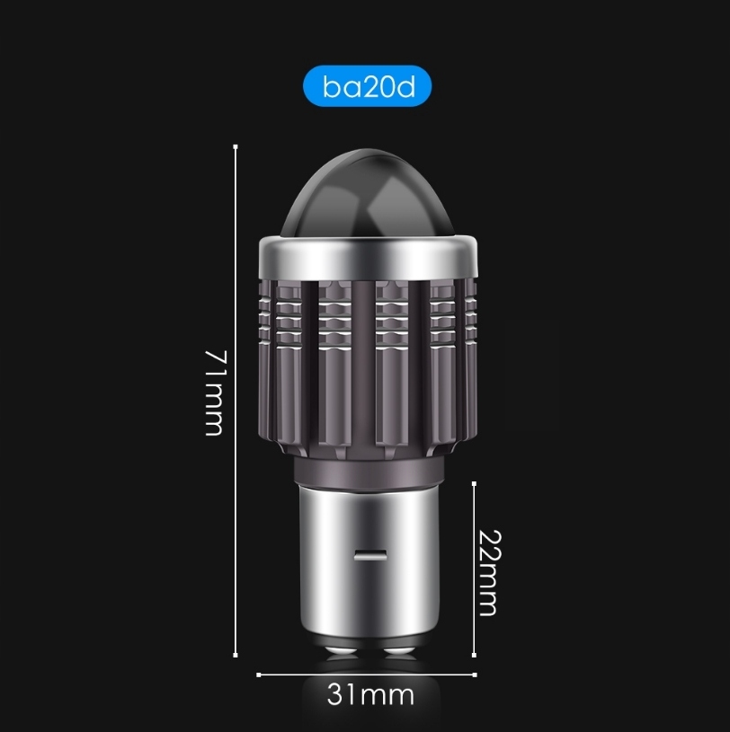 ŻARÓWKA LED BA20D MOTOCYKLOWA 6000K SOCZEWKA Typ S2 / BA20d