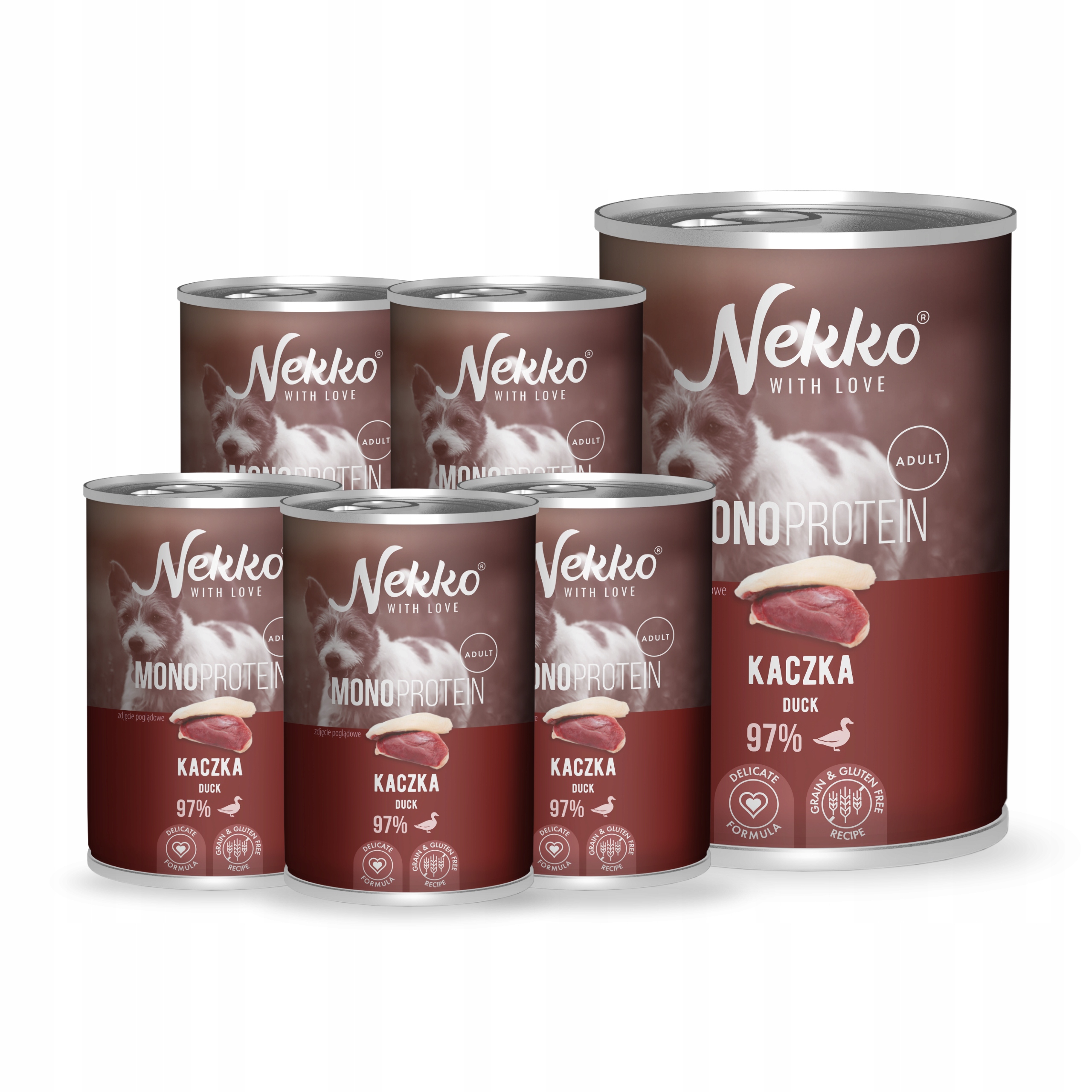 Levně Nekko Monoprotein vlhké krmivo pro psy Kachna 6x400 g