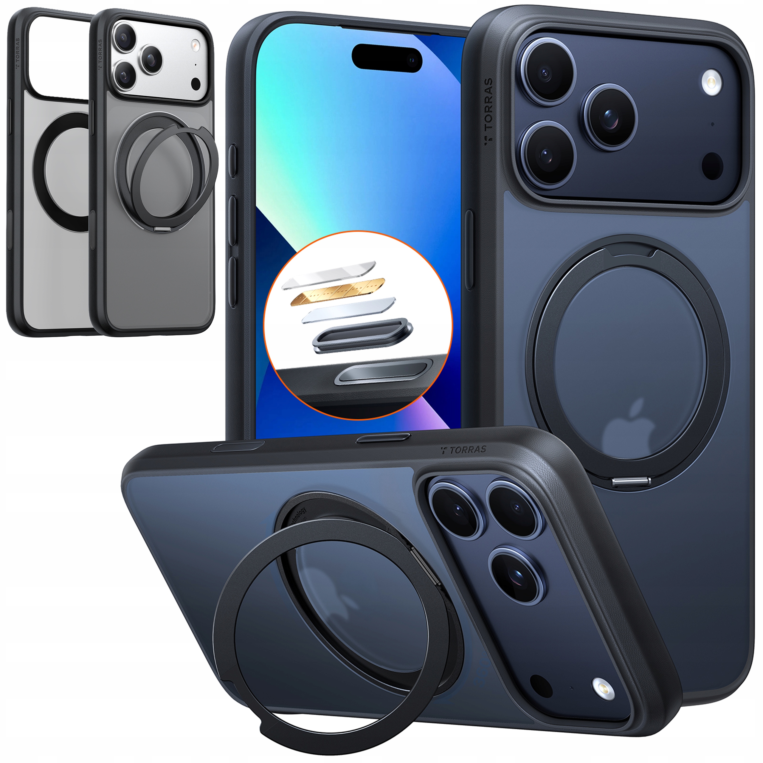 Torras Ostand Pro Case Etui Ochronne z Uchwytem do iPhone 17 Pro Max