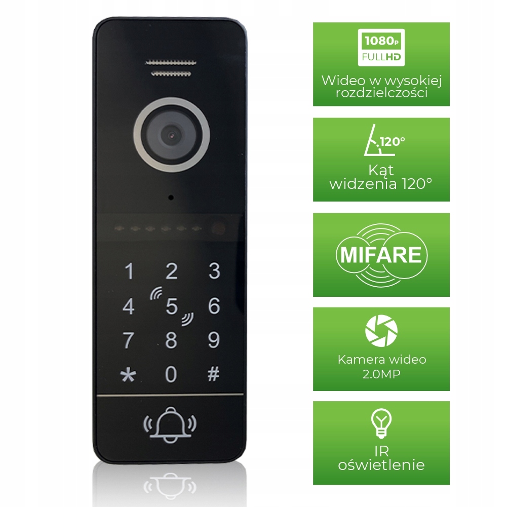 Bránová stanica Mia VID-FHD-150-KP čítačka šifrovača otváranie kódom 1080P