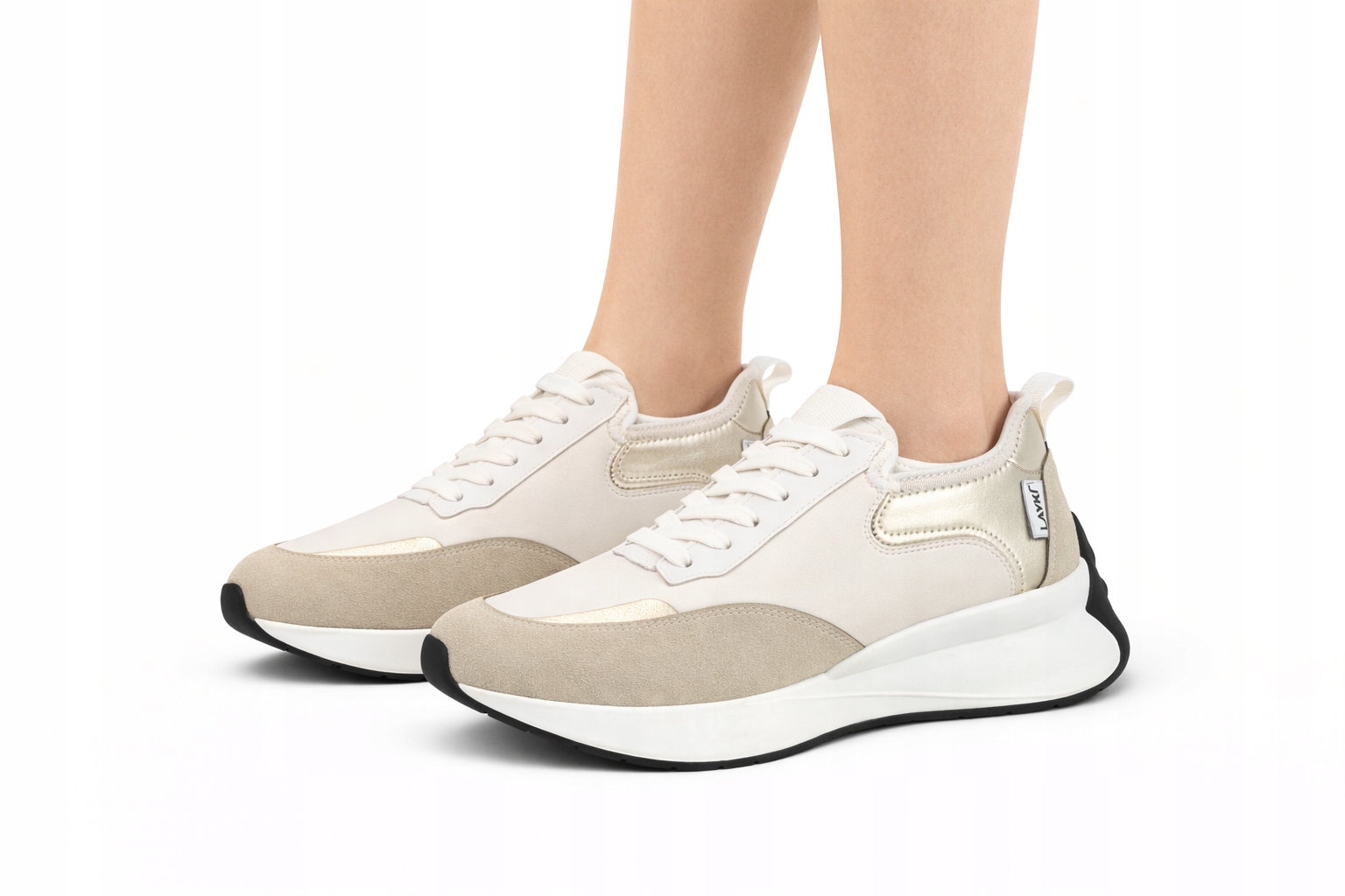 Layki Dámské Sportovní Boty Béžovo Zlaté Z Materiálu A Semiše 39 Opa