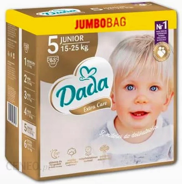 PAMPERSY DADA EXTRA CARE 5 68 SZTUK JUMBOBAG