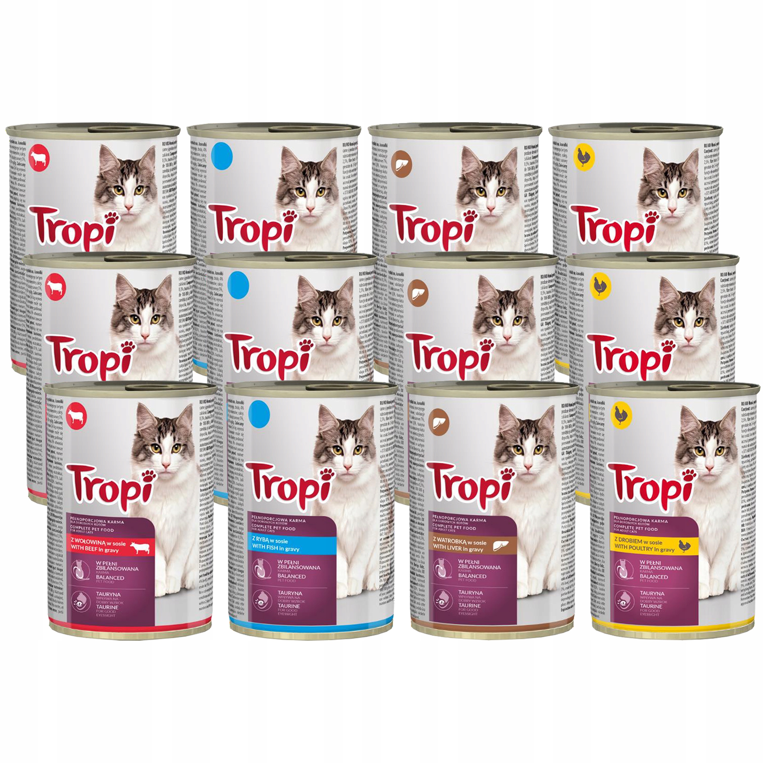 Tropi karma mokra dla kota mix smaków 40 x 415 g