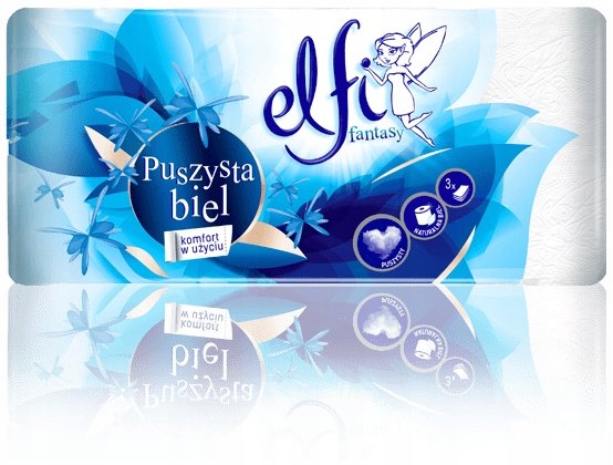 

Papier toaletowy Elfi Puszysta Biel 3W 8szt. Biały