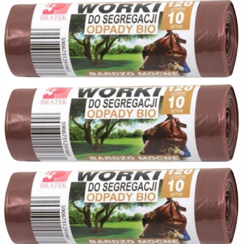 

Worki do segregacji śmieci Brązowe odpady Bio 120L