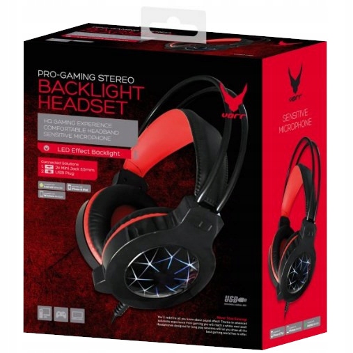 Słuchawki GAMINGOWE VARR VH6010B 2x 3.5mm LED RGB Model VH6010B