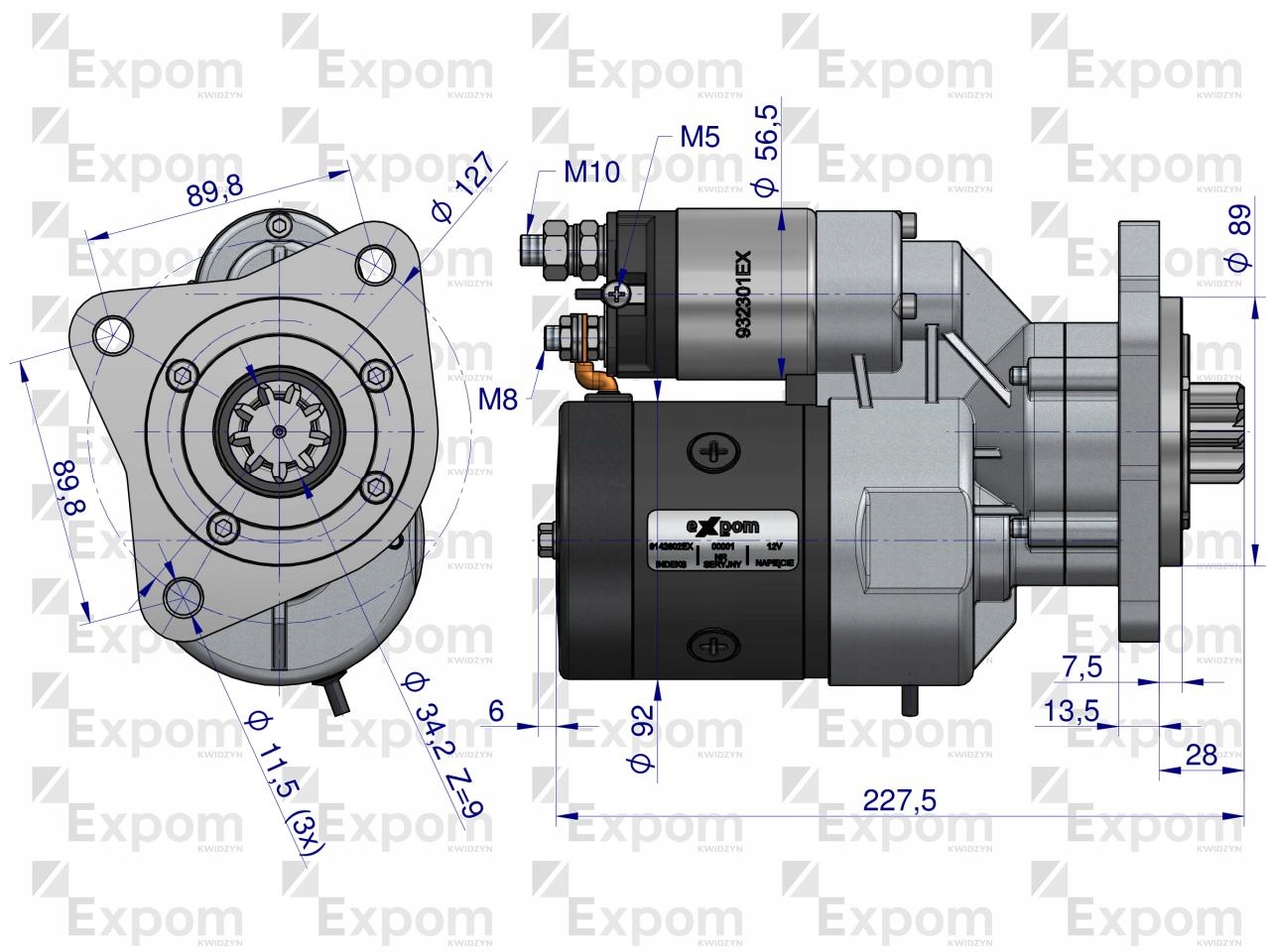 Rozrusznik z reduktorem Magneton Deutz Fendt EXPOM Producent części Expom