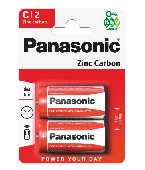 

2x Baterie Panasonic C R14 1,5V cynkowo-węglowe