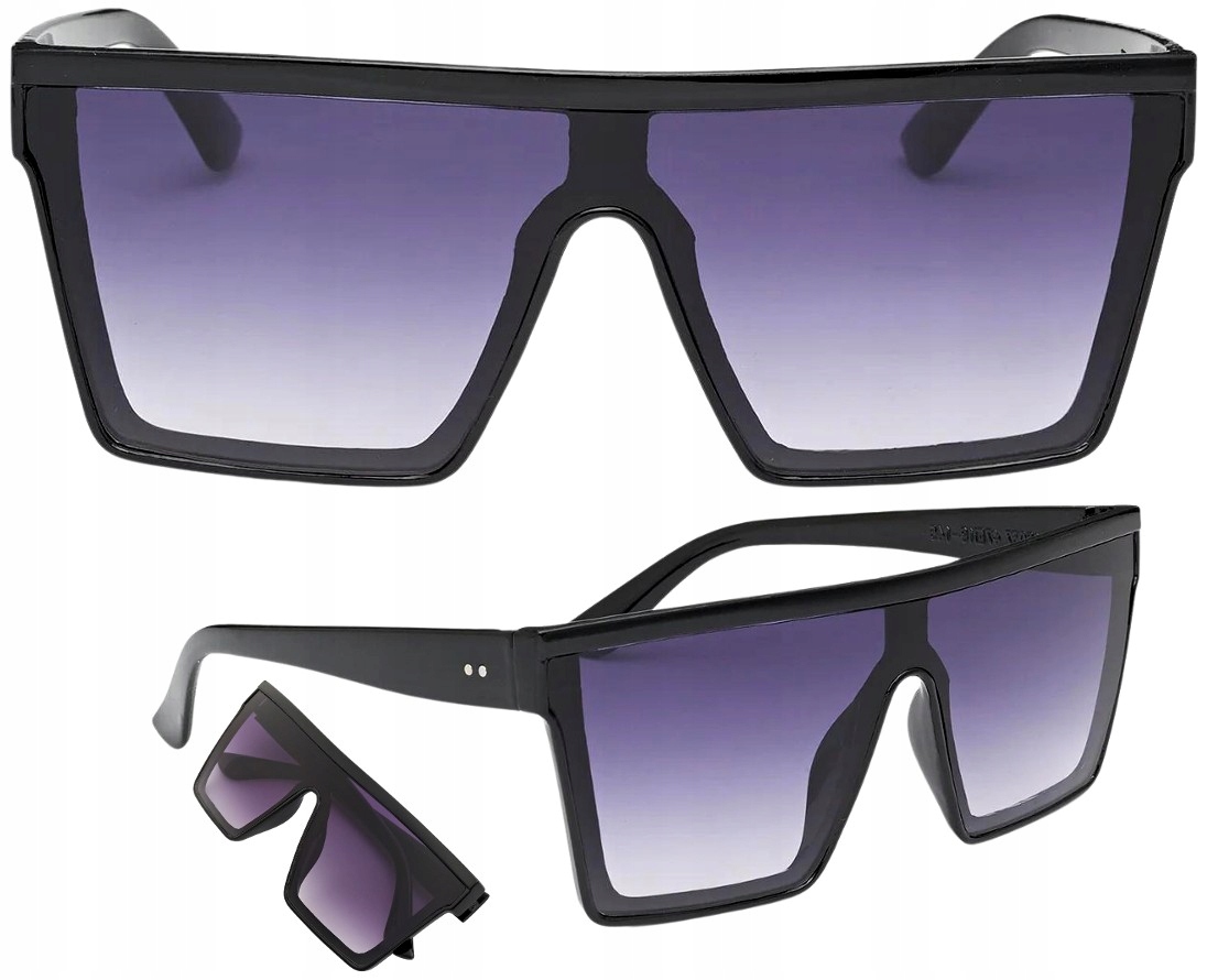 

Czarne Okulary Oversize damskie kwadratowe duże