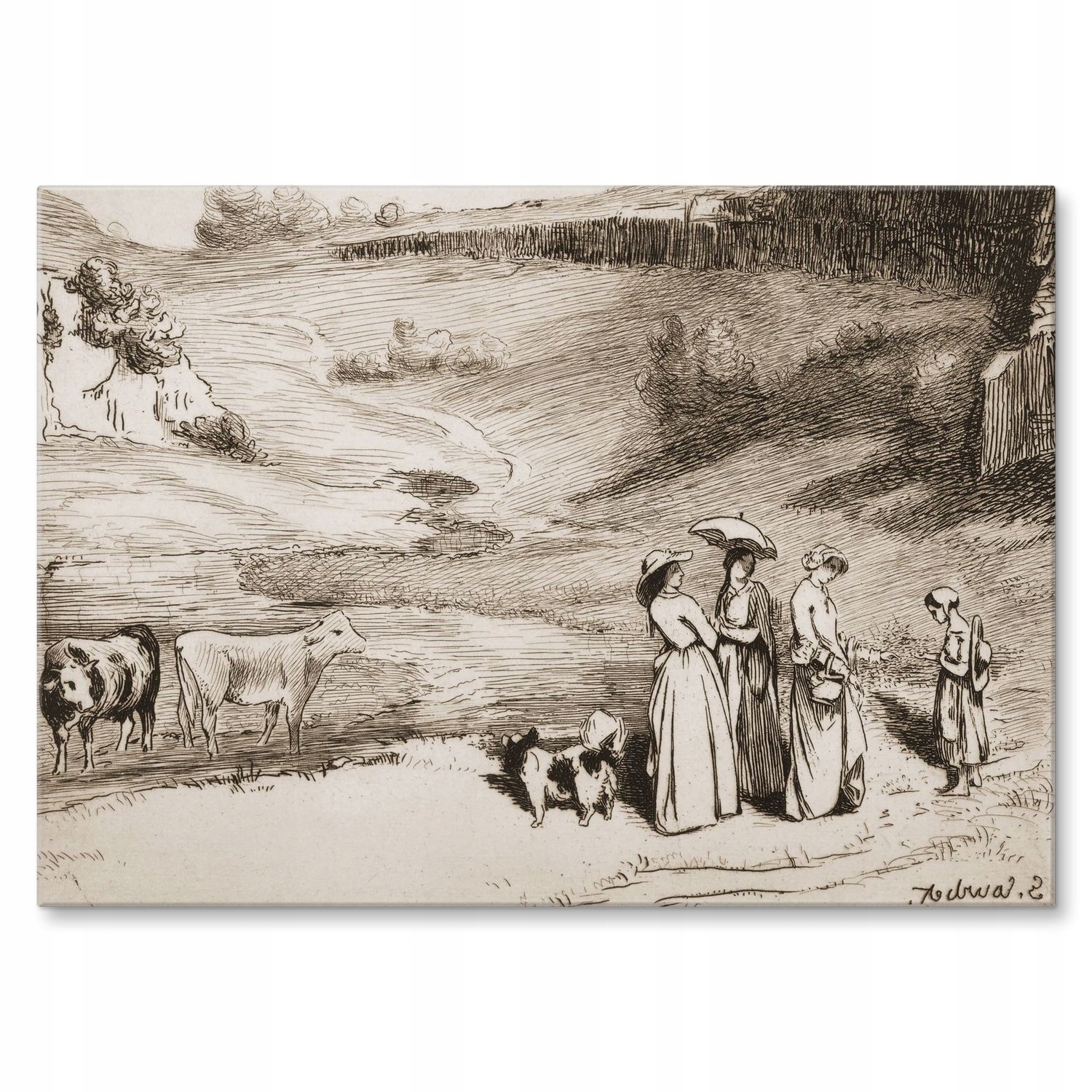 Kovový plakát Les Demoiselles Courbet Dárek 30 x 42 cm