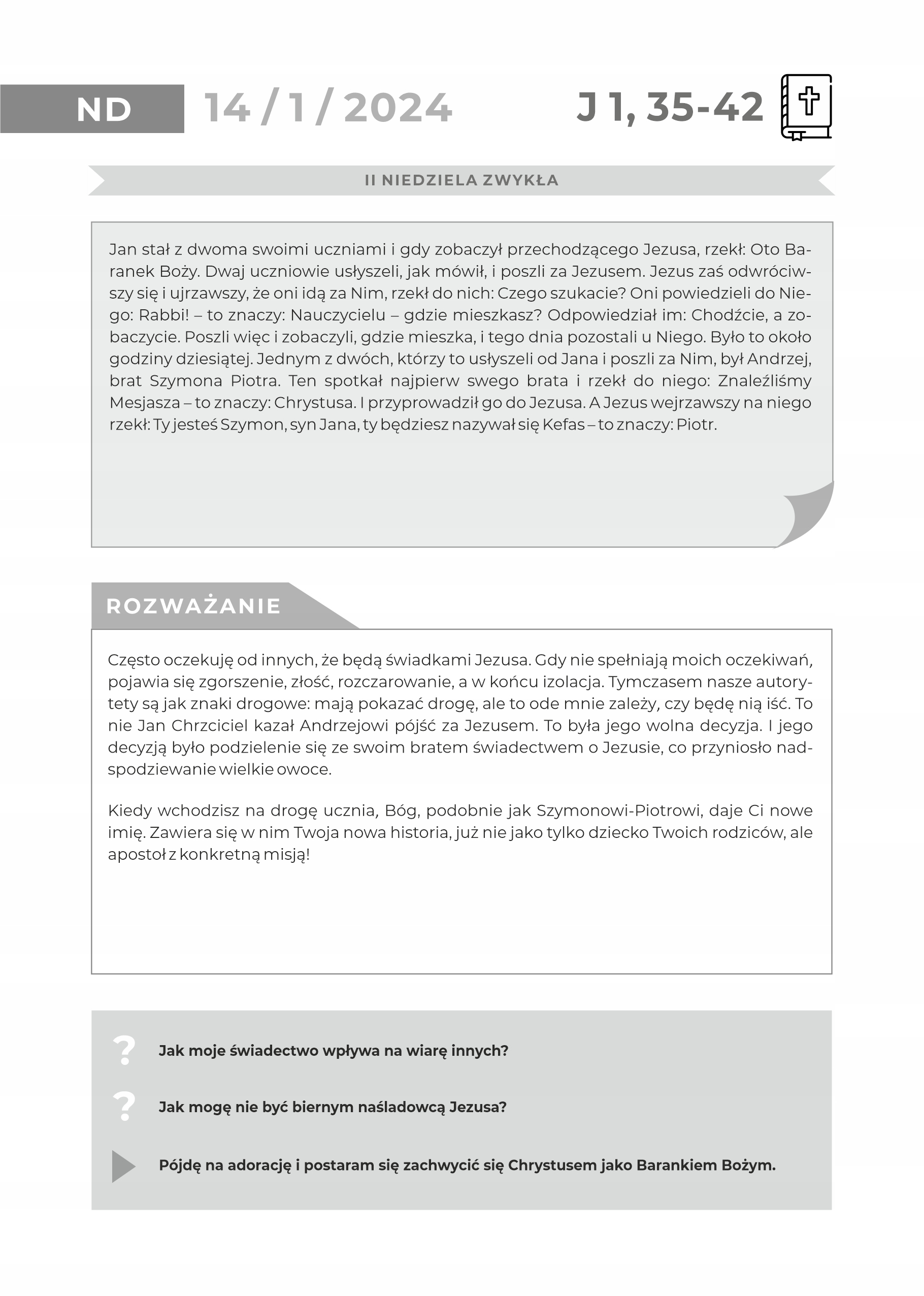 Dziennik duchowy Wzrastaj ze Słowem - I kwartał 2024 Autor Praca zbiorowa