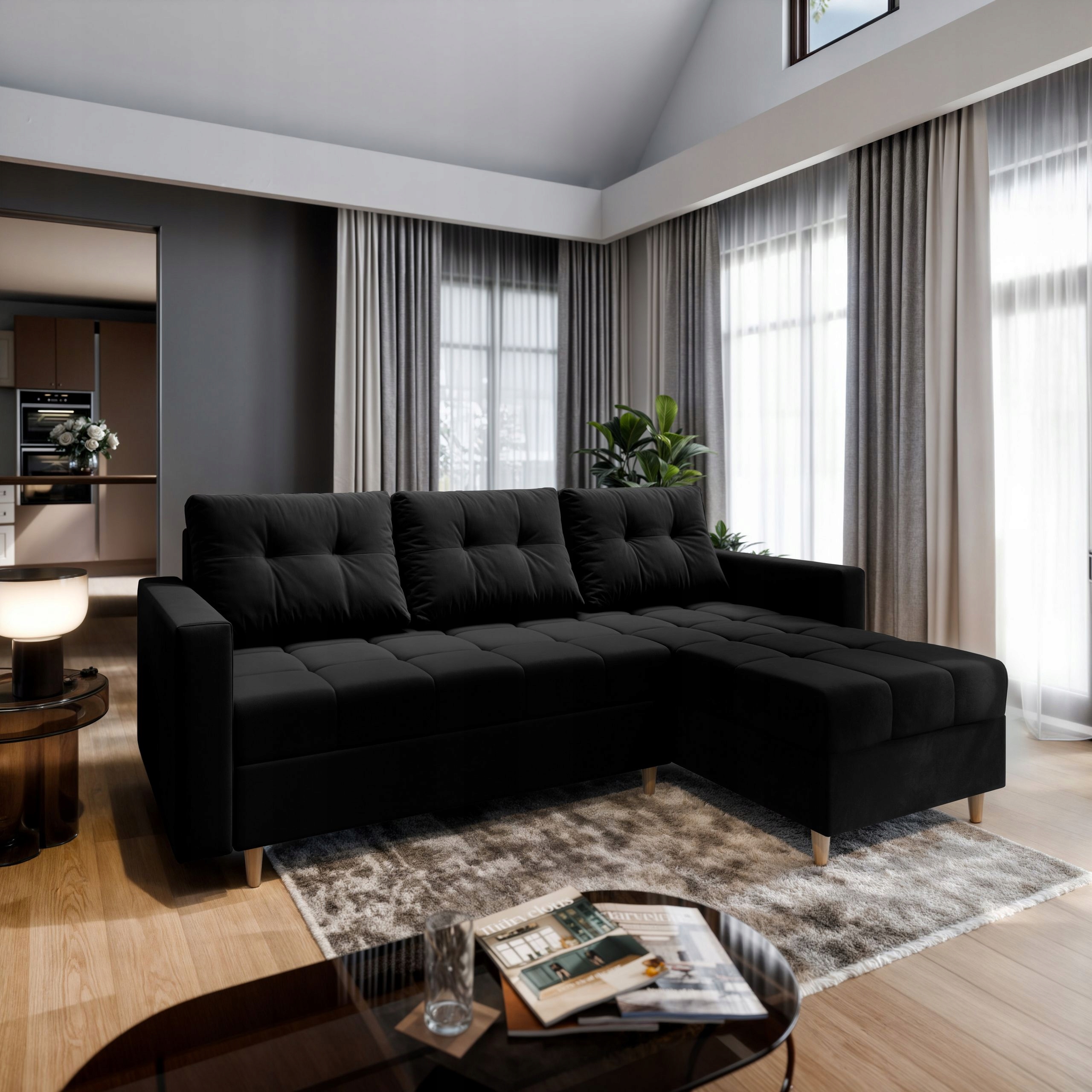 Rohová Sedací Souprava Milo L Rozkládací Spací Funkce Kontejner Klasický Velký Rohová Sedačka