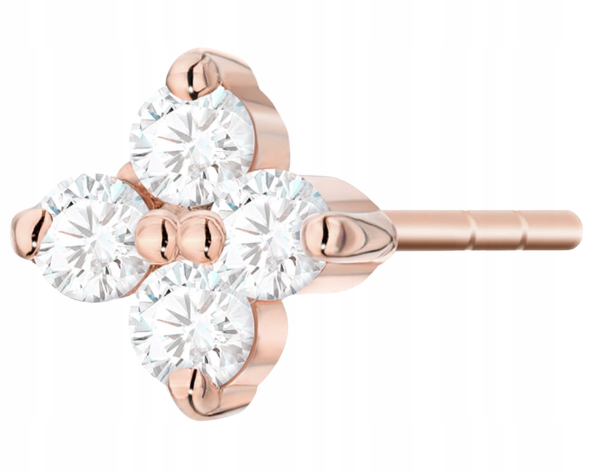 Růžové Zlato Náušnice S Diamanty Zlato 585 Dárek Gravírování