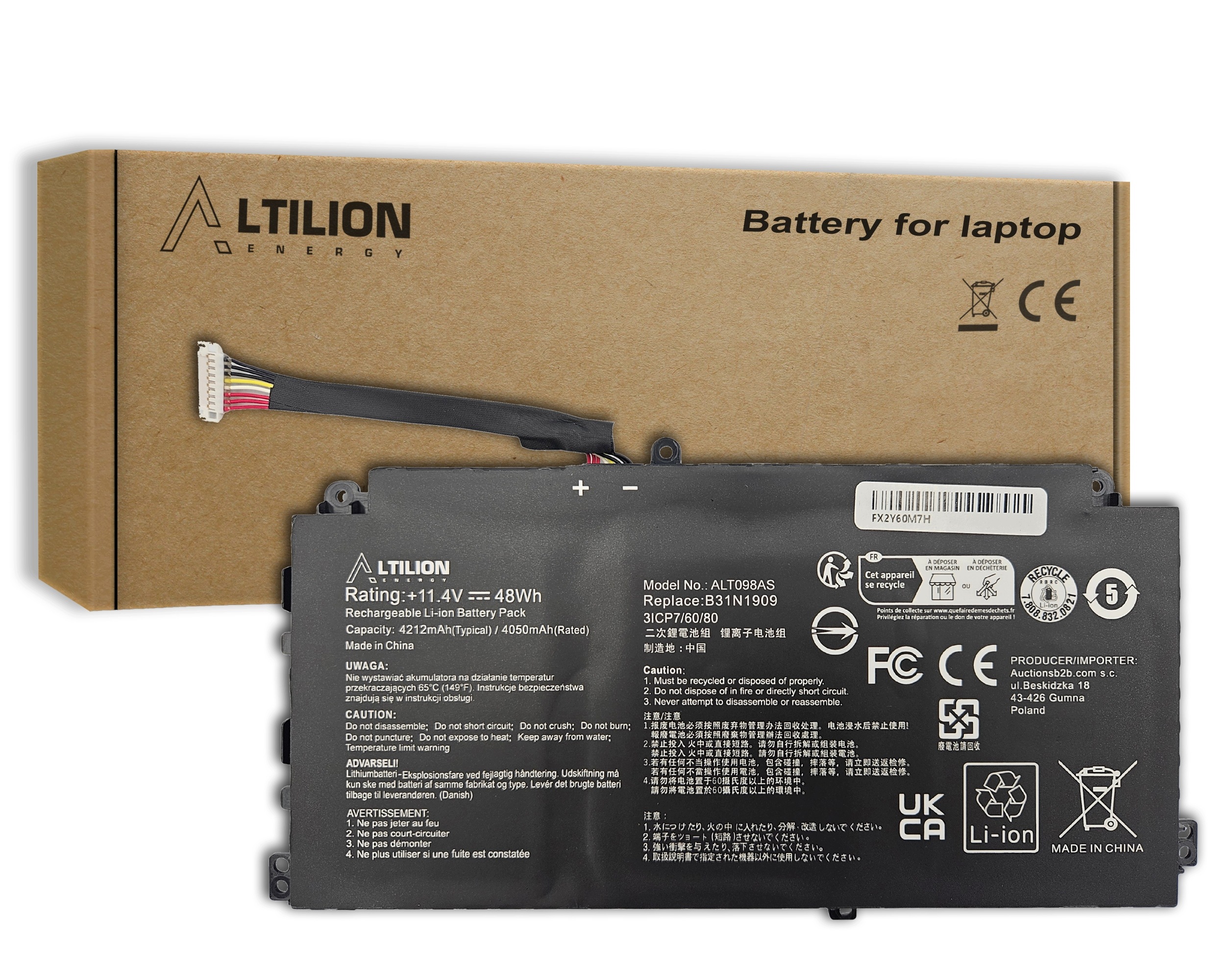 Batéria Altilion Energy B31N1909 kompatibilná s ASUSom