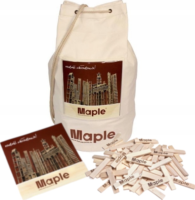 

Naturalne Drewniane Klocki Eco Maple Worek 600 Szt