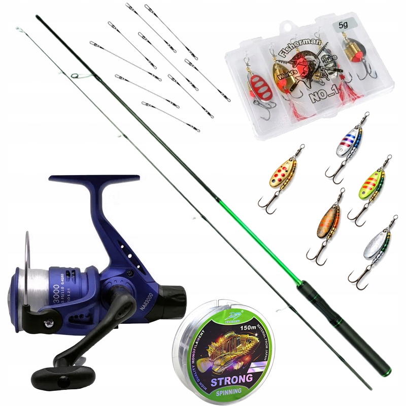 Rybářský Set spinningový Rybářský Prut naviják návnady Na Okouna z151