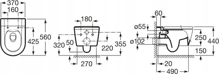 MISKA WC WISZĄCA RIMLESS ROCA INSPIRA ROUND Marka Roca