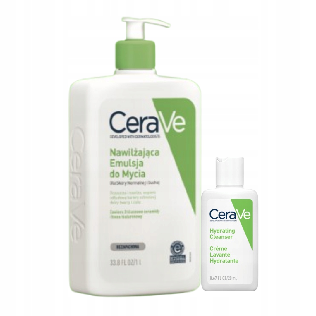 CeraVe Emulsja Nawilżająca do Mycia Skóry Suchej 1l Gratisy do testowania
