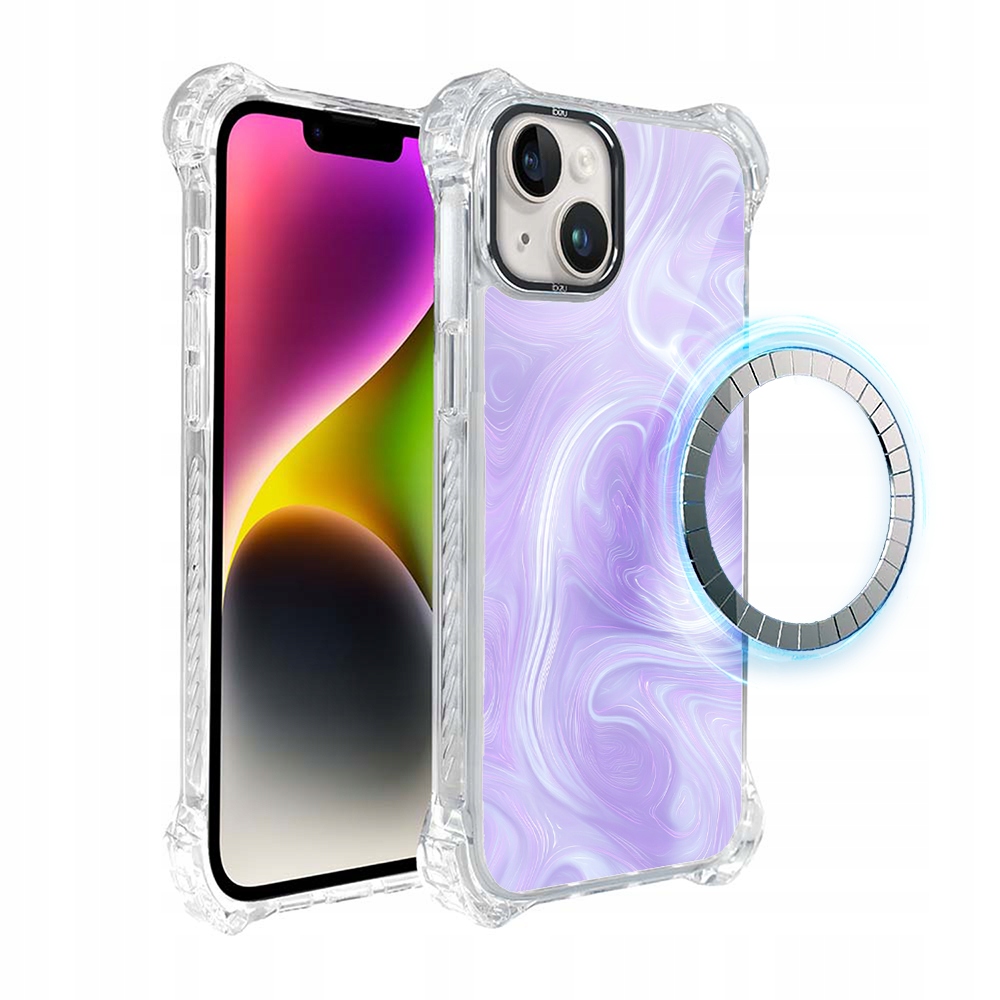 Pouzdro pro iPhone 14 Plus Ibizu DropGuard Ultra s MagSafe, Levandulový vír