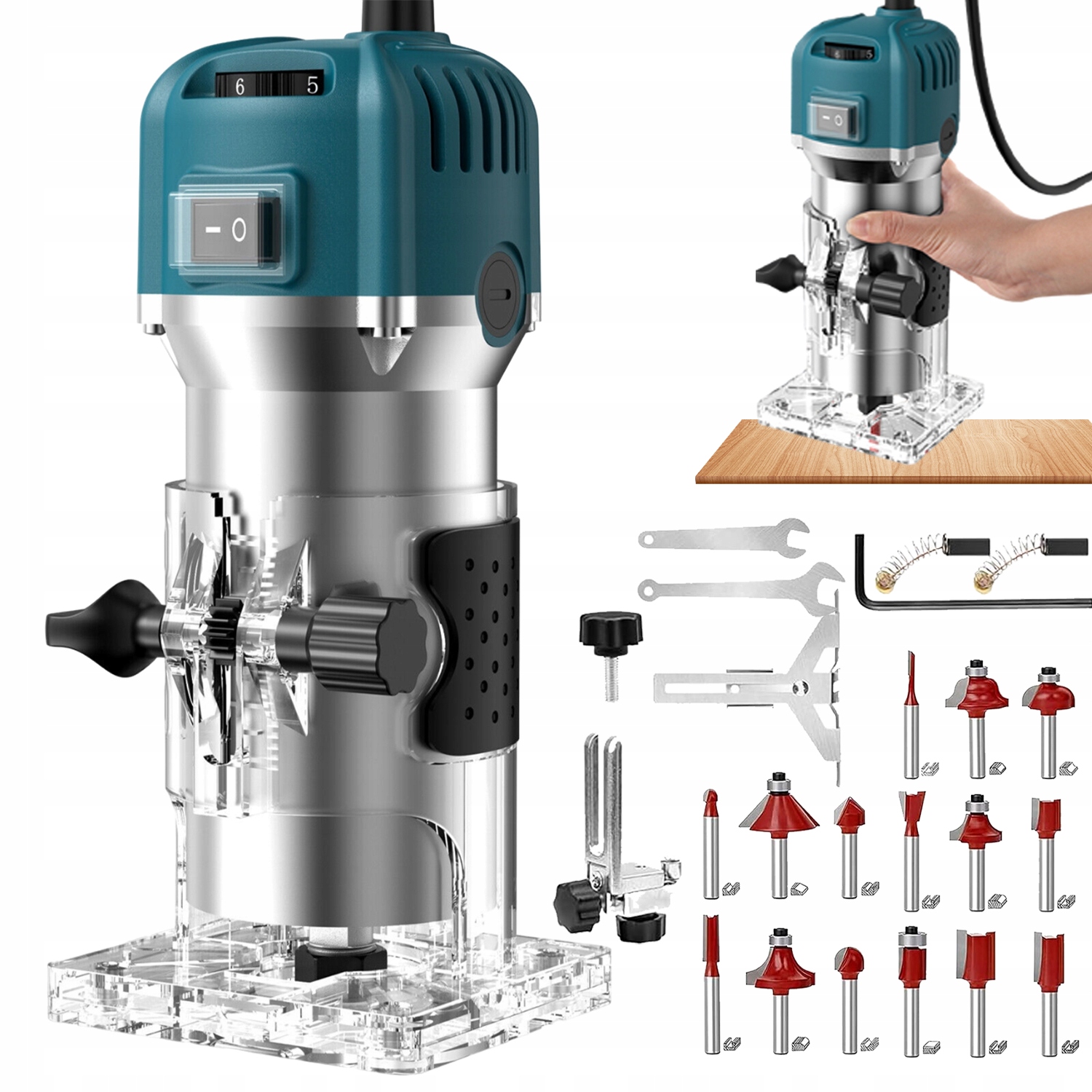 Frézka Na Hrany Dřeva 800 W 6.35 MM, Sekáč Příslušenství