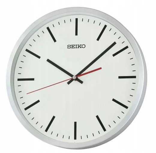 Strieborné Kovové Okrúhle Japonské Hodiny Seiko QXA861A 30 cm Nie Tyka