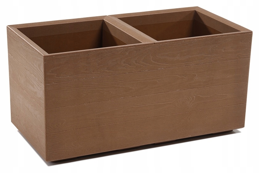 Kwietnik Karo Eco Wood 800 podwójny Naturalne drewno Lamela