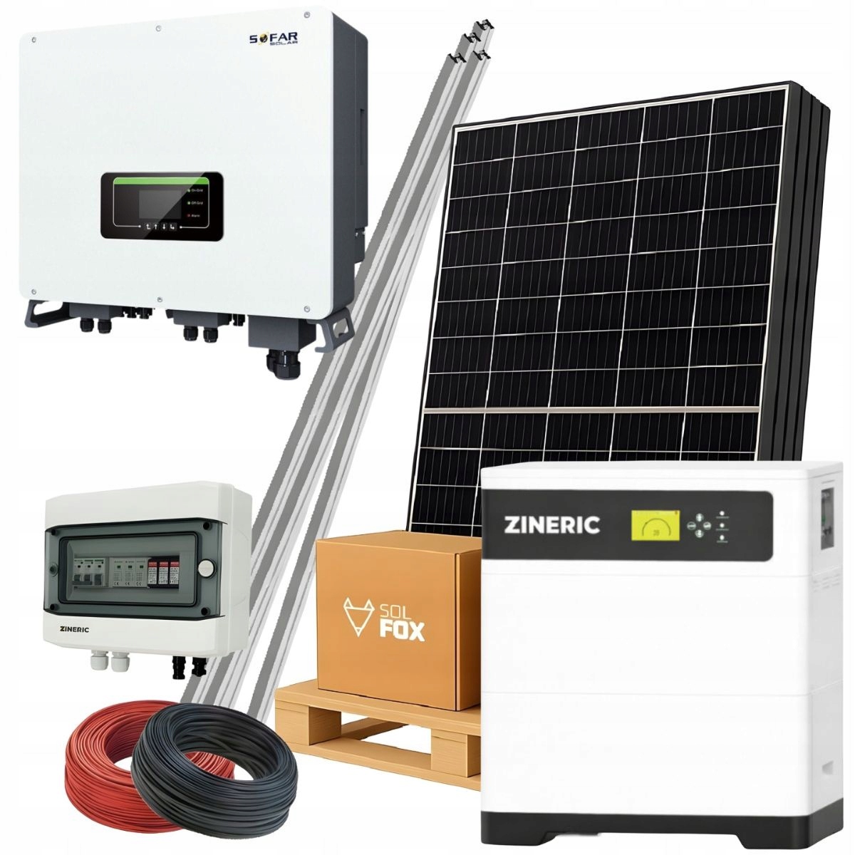 Fotovoltaická sada Pv 8 kW Panely Trina Měnič Sofar Sklad Zineric