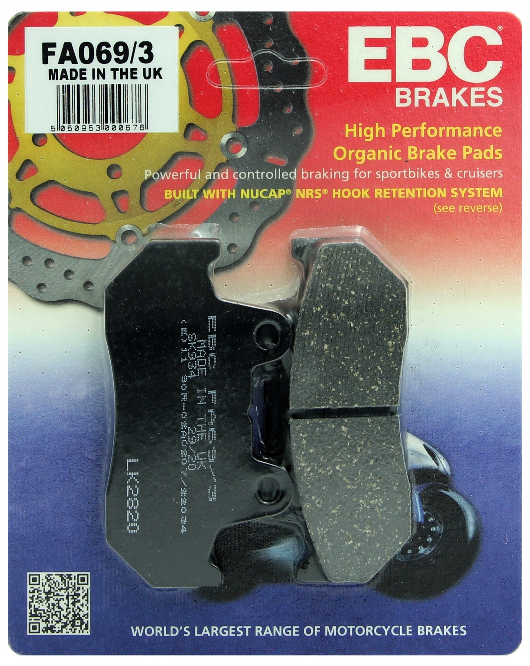 EBC KLOCKI HAMULCOWE FA069/3 HONDA VF 750 C F VFR 750 F 1000 VT 1100 SHADOW