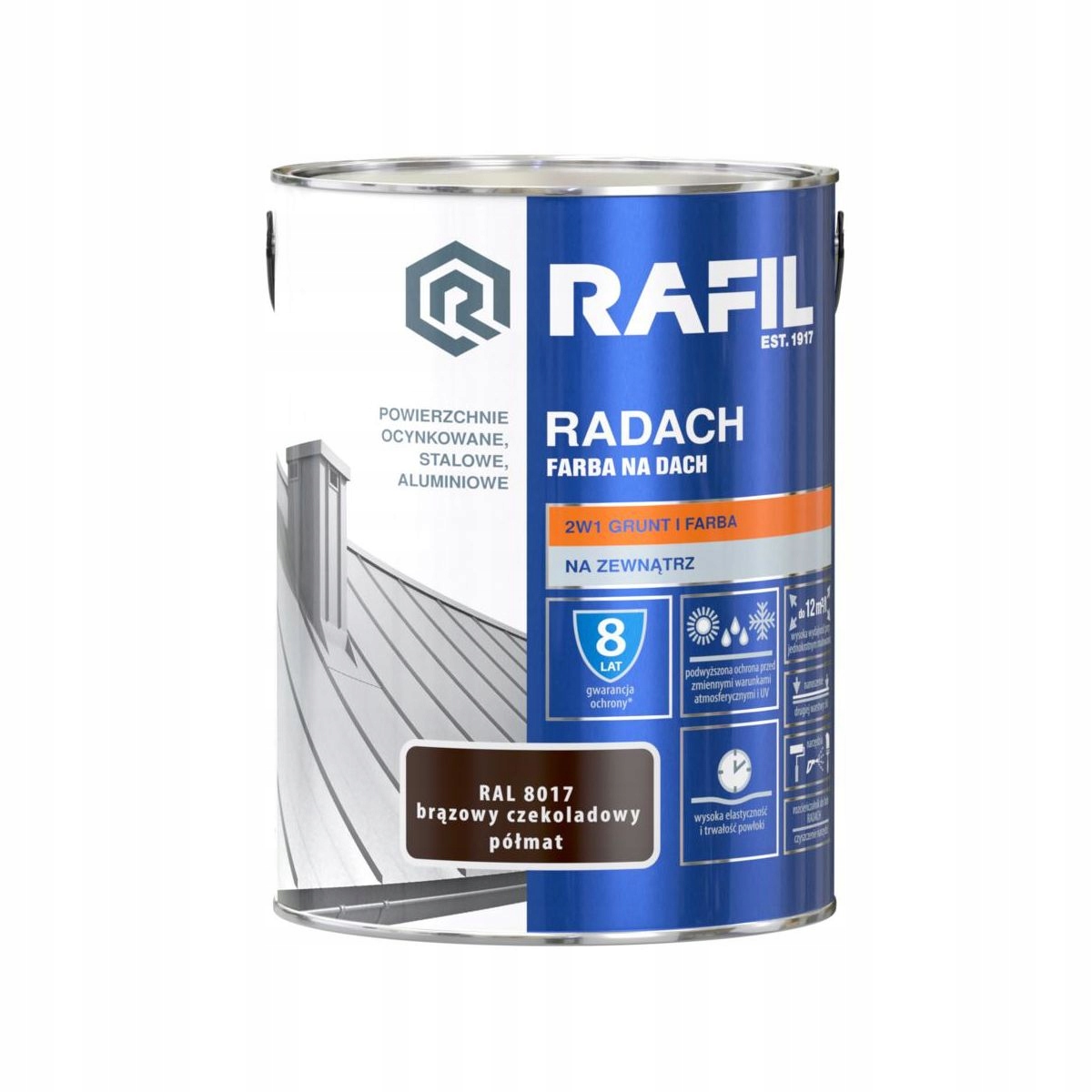 

Rafil Radach Farba na Dach 0,75l Ral8017 półmat