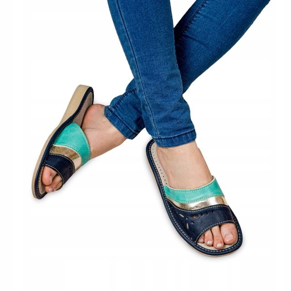 

Kapcie Damskie Pantofle Ciapki Skóra