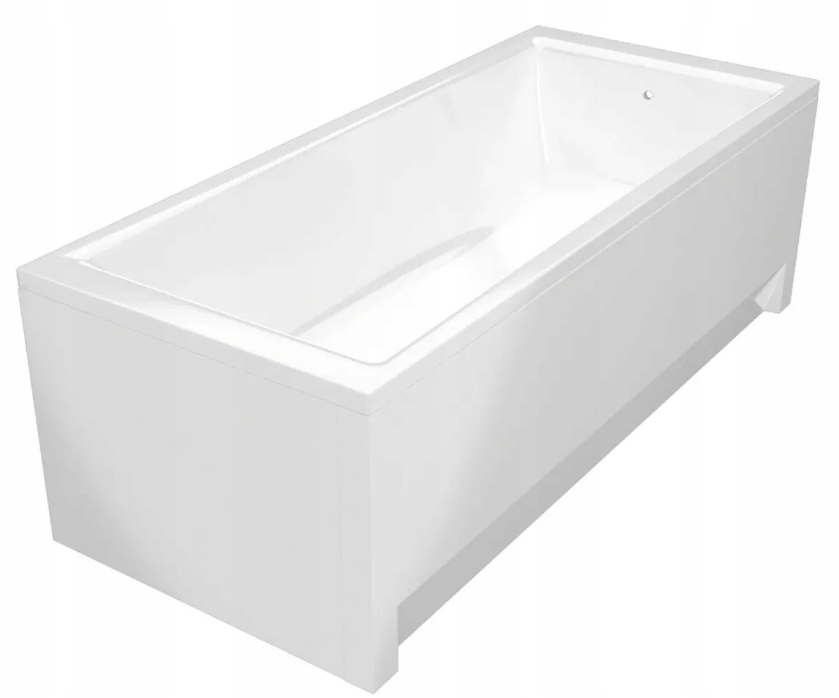 Rohová vana 160x70 akrylová obdélníková nástěnná na nožkách s krytem
