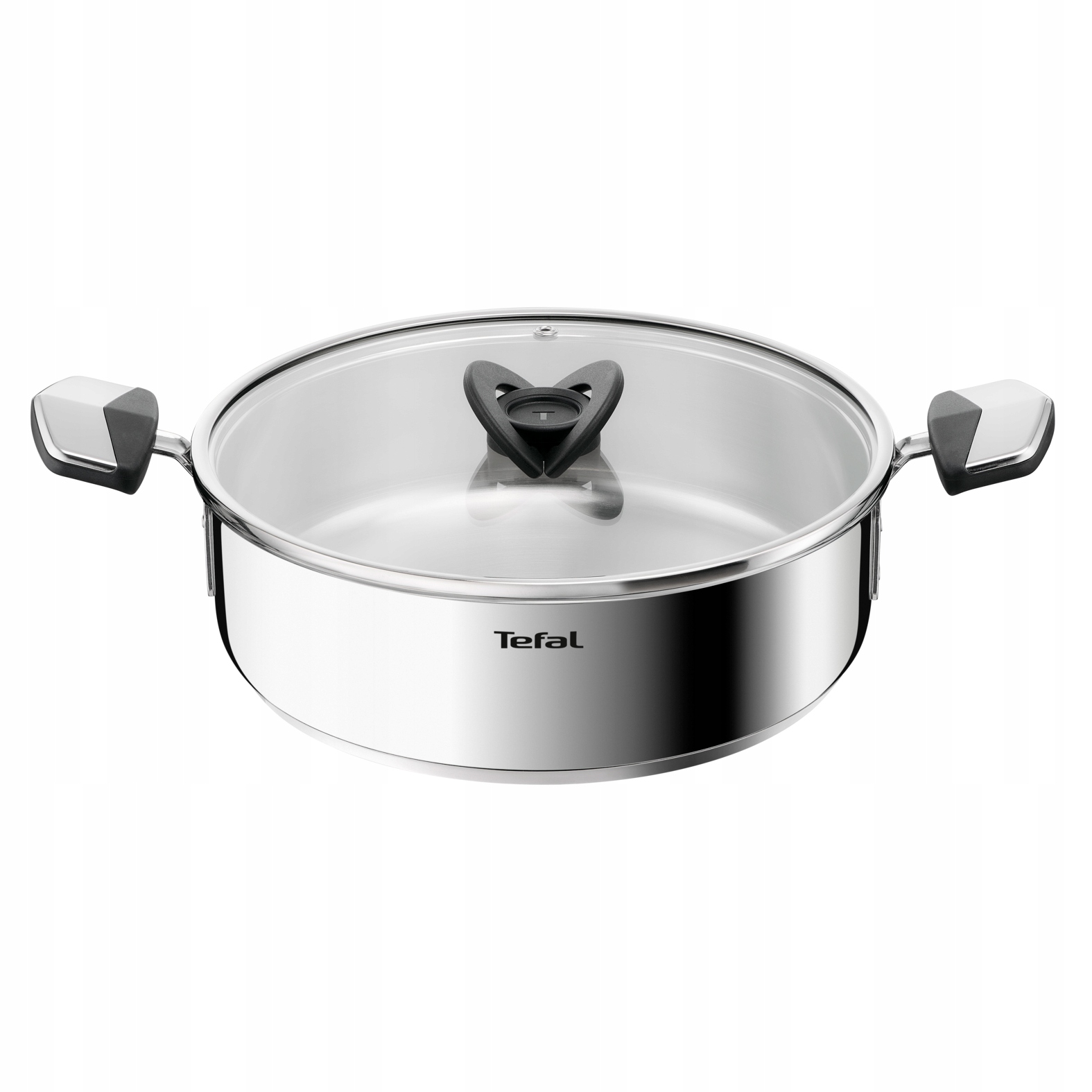 Płytki garnek z pokrywką stalowy Tefal Emotion+ E3067045 24cm 3,5l indukcja